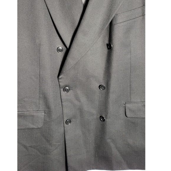 Albert Nipon Mens Black Double Breasted Wool Blazer Jacket Golden Twist - Picture 4 of 16